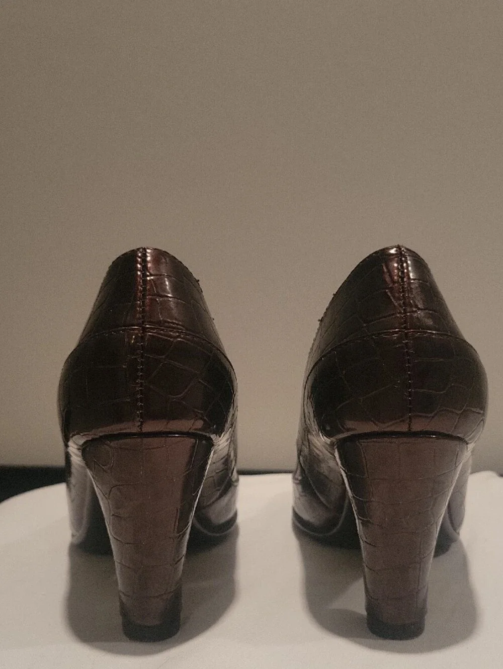 A2 By Aersoles Women's Brown Peep-Toe Heels with Textured Finish